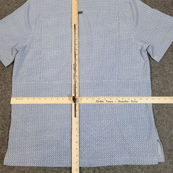 Panhandle Men's Size L Vented Button-Up Fishing Performance Shirt Blue White - Picture 12 of 16